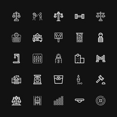 Editable 25 justice icons for web and mobile