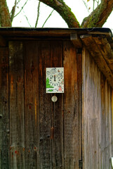 old clock in the garden in autumn, Russia