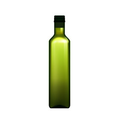 Olive Oil Organic Product Blank Bottle Vector. Delicious Oil Ingredient For Healthy Vegetarian Salad Or Frying Food. Natural Liquid Glass Package Template Realistic 3d Illustration
