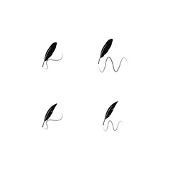Fototapeta na wymiar Feather pen logo