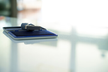 Rubber stamp on the desk