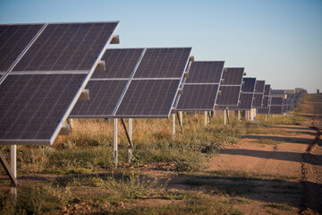 Solar panels. Alternative power supplies. View from above.