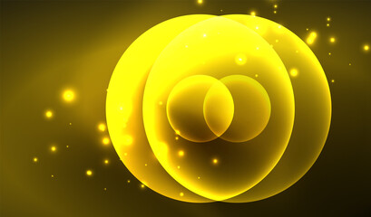 Glowing neon shiny transparent abstract geometric shapes with light effects. Techno futuristic vector abstract background For Wallpaper, Banner, Background, Card, Book Illustration, landing page