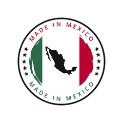 Made in mexico vector round label