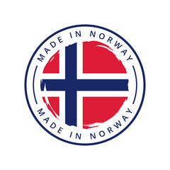 Made in norway vector round label