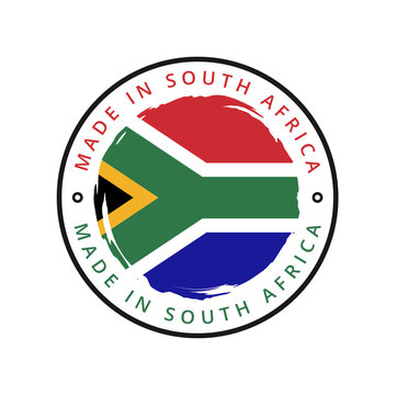 Made in south africa vector round label