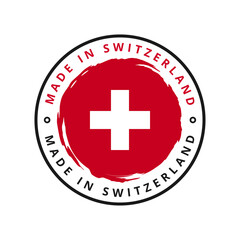 Made in switzerland vector round label