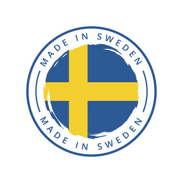 Made in sweden vector round label
