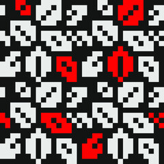 Fabric textures pixel art style abstract seamless pattern texture pixel art background. Knitted design. Isolated vector 8-bit illustration.