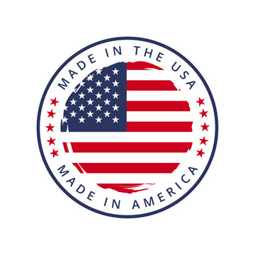 Made in america vector round label