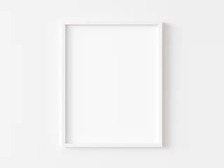 Fotobehang White vertical frame on white wall. 3d illustration. © Washdog