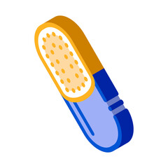 Capsule Supplements Icon Vector isometric sign. color isolated symbol illustration