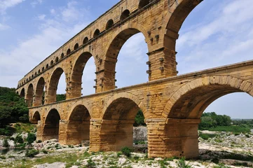 Crédence de cuisine en verre imprimé Pont du Gard Le Pont du Gard, ancien pont aqueduc romain, sud de la France
