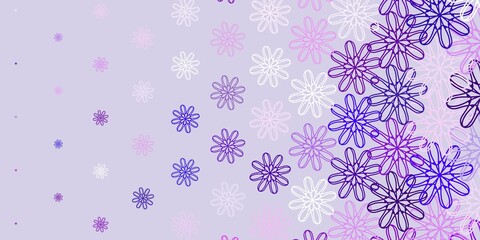Light Purple vector natural artwork with flowers.
