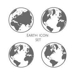 Earth Globe Emblem. Planet Earth Icon Set. Vector illustration. EPS 10.