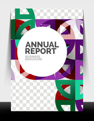 Business flyer annual report, circle and triangle shapes modern design