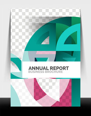 Business flyer annual report, circle and triangle shapes modern design