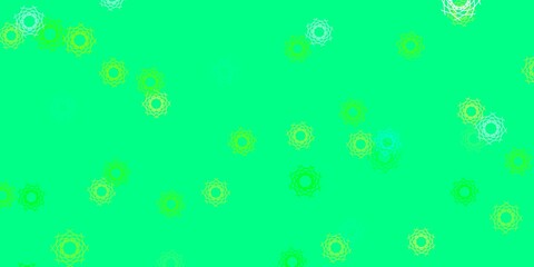 Light Green, Yellow vector backdrop with chaotic shapes.