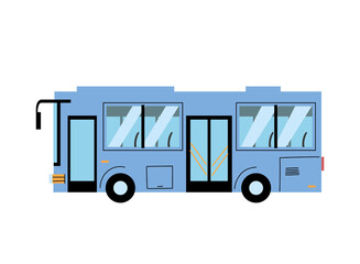blue modern bus to transport people, public service
