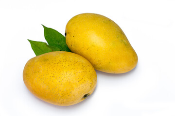 Ripe mango isolated on white on white backgrond