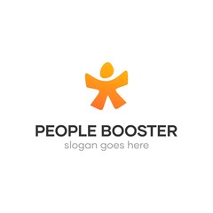 People Booster Powerful Advisory Logo Design Template