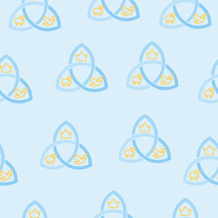 Seamless pattern of Trinity Sunday. Trinity Sunday is the first Sunday after Pentecost in the Western Christian liturgical calendar, and the Pentecost or Troitsa in Eastern Christianity.