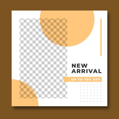 Editable Post Template Social Media Banners for Fashion. Promotion Brand Fashion. Social Media Feed Template