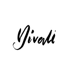 Fototapeta premium Diwali. Hand drawn dry brush lettering. Vector illustration.