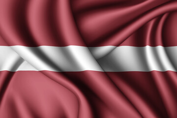 waving flag of Latvia