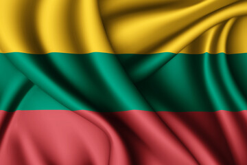 waving flag of Lithuania