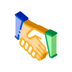 Handshake Icon Vector. Isometric Handshake sign. color isolated symbol illustration