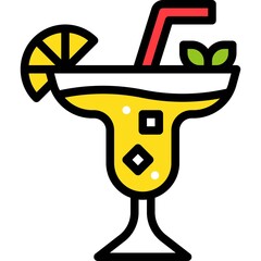 Summer drink icon, Beverage filled vector illustration
