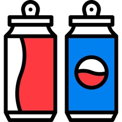 Soft drink can icon, Beverage filled vector illustration