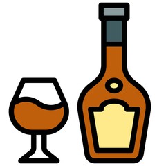 Alcoholic drink icon, Beverage filled vector illustration