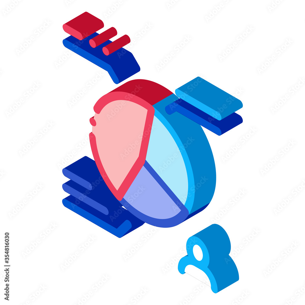 Poster vote distribution statistics icon vector. isometric vote distribution statistics sign. color isolate