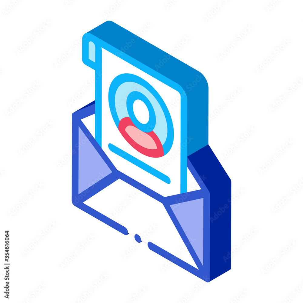 Poster envelope with voter information sheet icon vector. isometric envelope with voter information sheet s