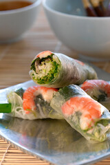 Asian prawn wraps