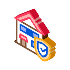 Protective House from Rat Icon Vector. Isometric Protective House from Rat sign. color isolated symbol illustration