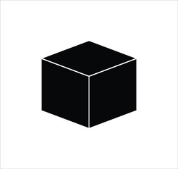 Black box icon vector on white background