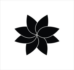 Black flower icon vector, in trendy flat style isolated on white background