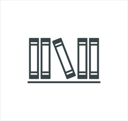 Bookshelf icon vector sign isolated on white background. bookshelf symbol