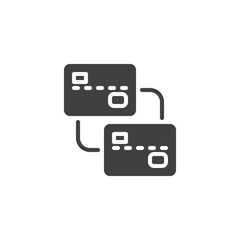 Credit card change vector icon. filled flat sign for mobile concept and web design. Bank card transaction glyph icon. Payment method symbol, logo illustration. Vector graphics