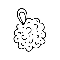 Hand drawn washcloth isolated on a white background. Doodle, simple outline illustration. It can be used for decoration of textile, paper and other surfaces.