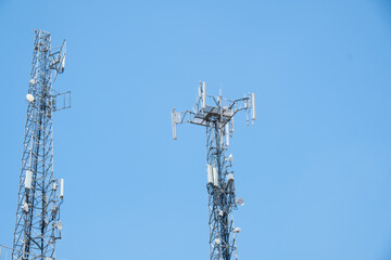 Cellular Base Station or Base Transceiver Station. Telecommunication tower. Wireless Communication...