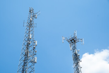 Cellular Base Station or Base Transceiver Station. Telecommunication tower. Wireless Communication...