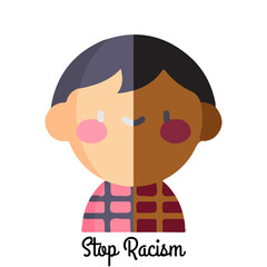 Racism concept image. We are all equal concepts. Babyface design