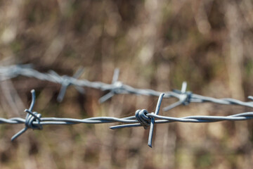 Barbed wire fence