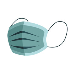 Protective surgical medical face mask  isolated on white background. Quarantine coronavirus pandemic prevention, covid-19 concept. Medicine vector icon.