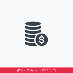 Coin Stack Icon / Vector