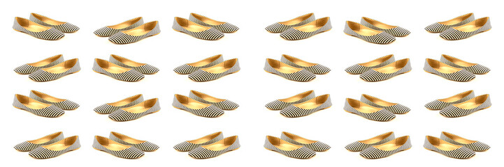 A set of variations of angles of women's summer shoes made of fabric in white and blue stripes, ballet flats, different perspectives, isolated on a white background. The concept of women's shoes © liveonsea